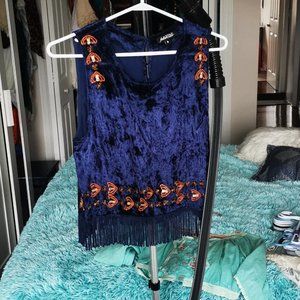 Velvet Fringe Top